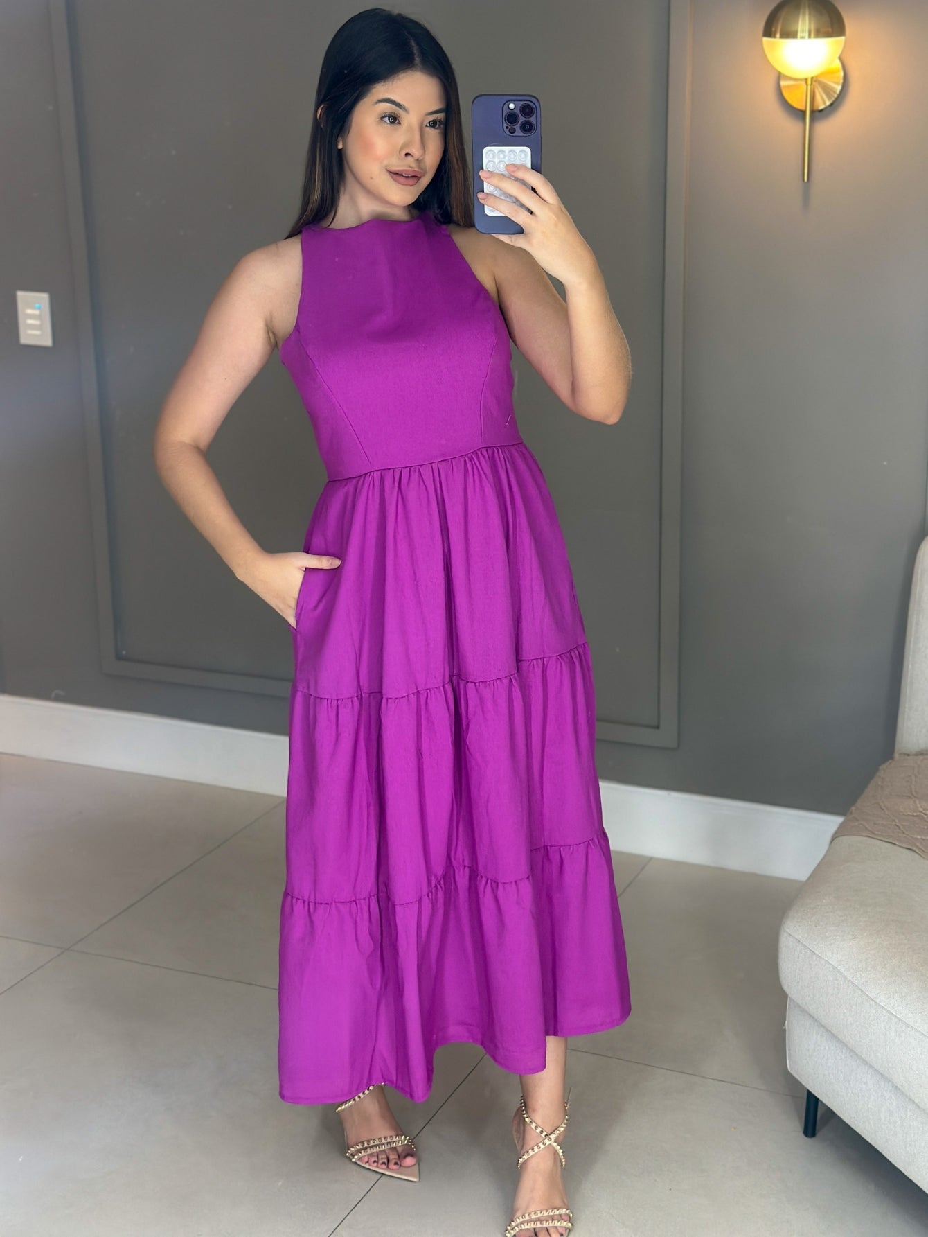 Vestido de Linho Sofia- A Combinação perfeita entre estilo e conforto + Frete Grátis