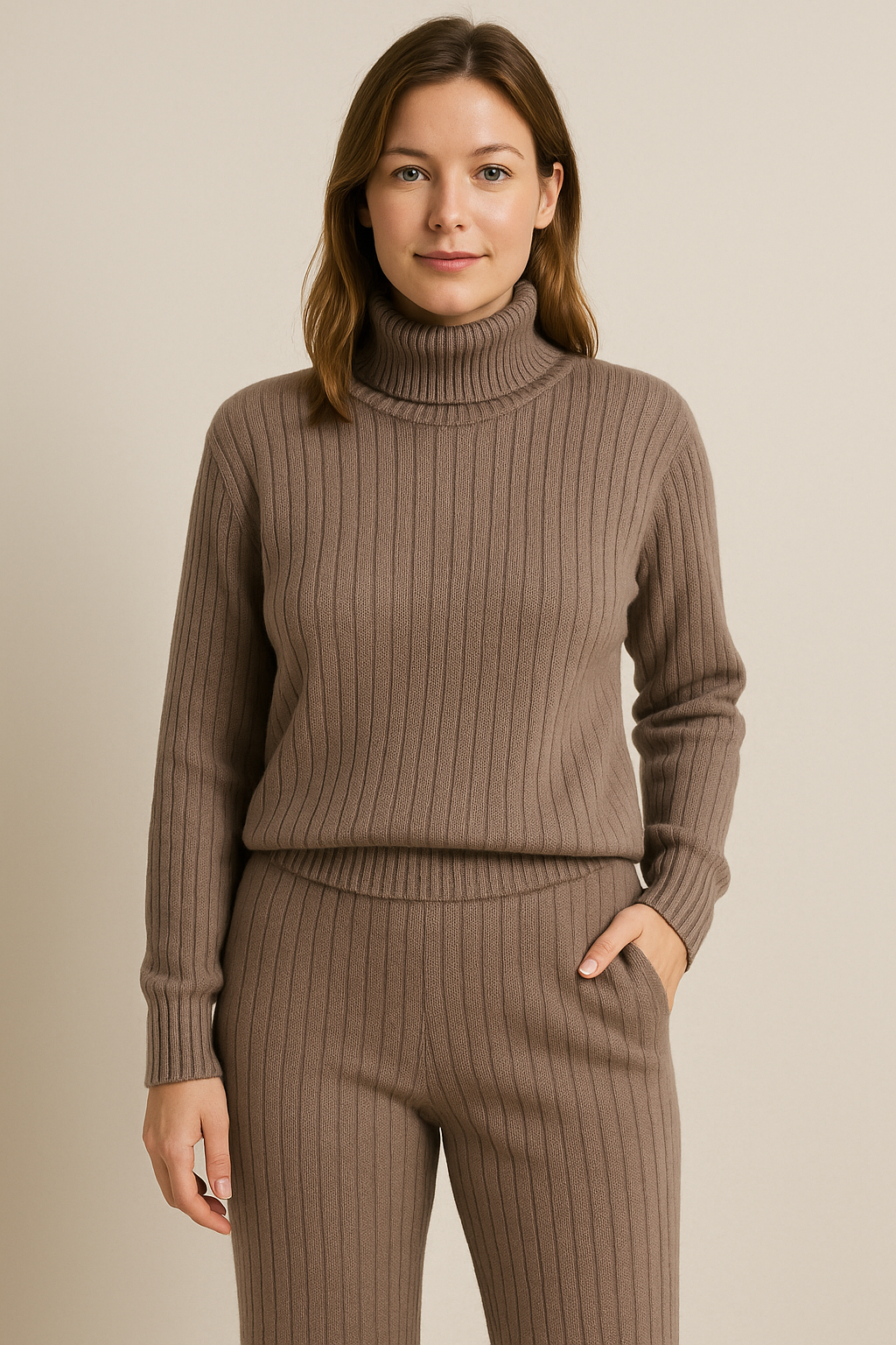 Conjunto Sara em tricot - Elegância Tricotada para Seus Dias Frios + Frete Grátis