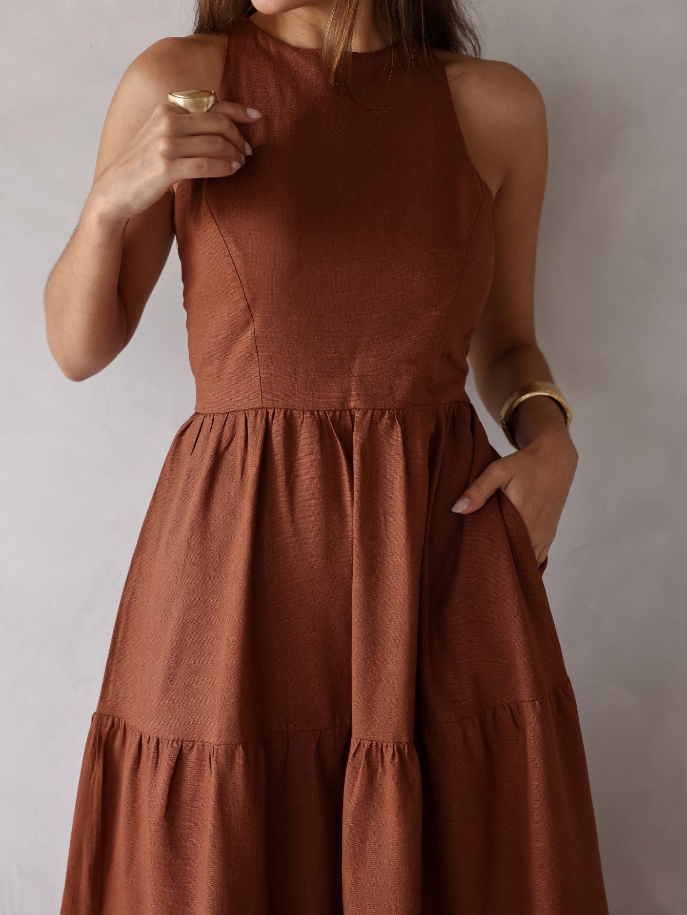 Vestido de Linho Sofia- A Combinação perfeita entre estilo e conforto + Frete Grátis