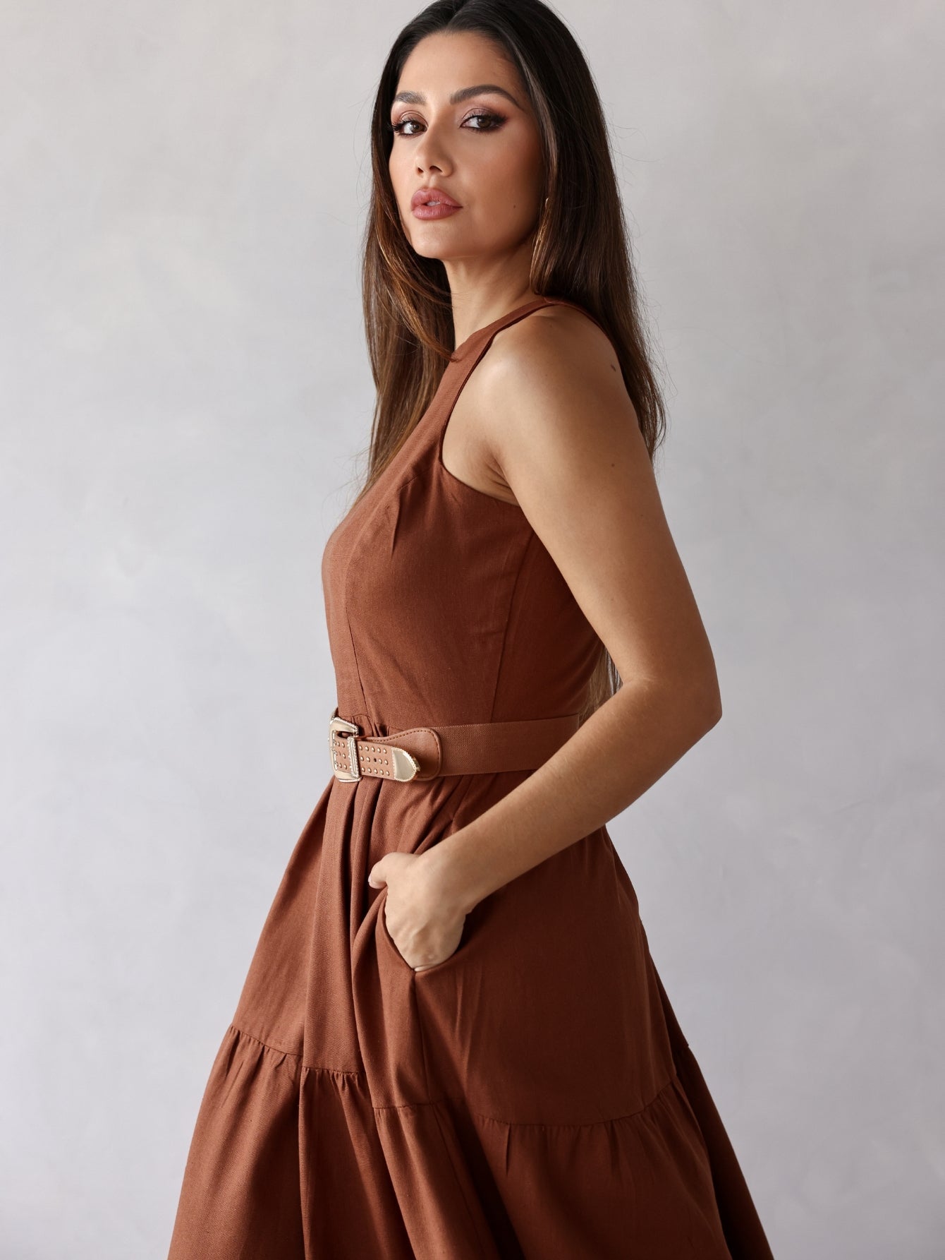 Vestido de Linho Sofia- A Combinação perfeita entre estilo e conforto + Frete Grátis
