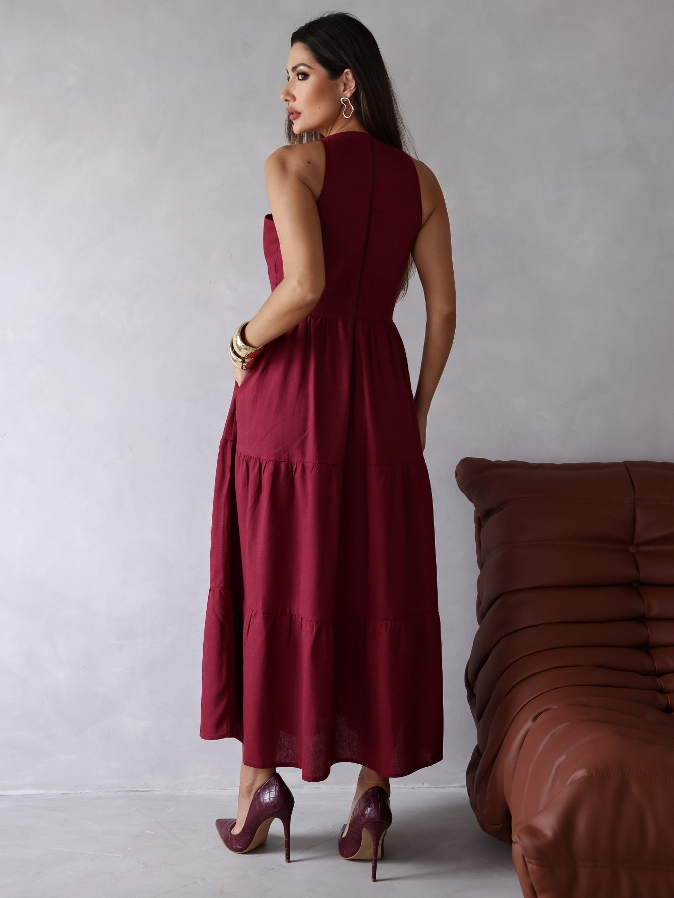 Vestido de Linho Sofia- A Combinação perfeita entre estilo e conforto + Frete Grátis