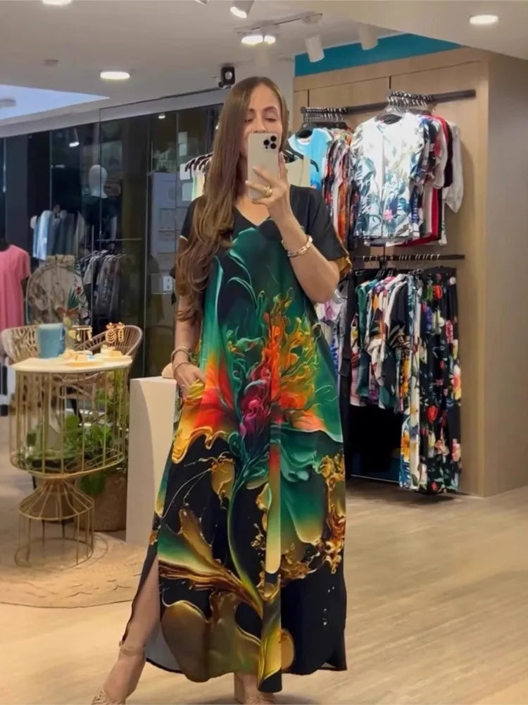 Vestido Estampado Yasmin- Rico em detalhes que vão te encantar