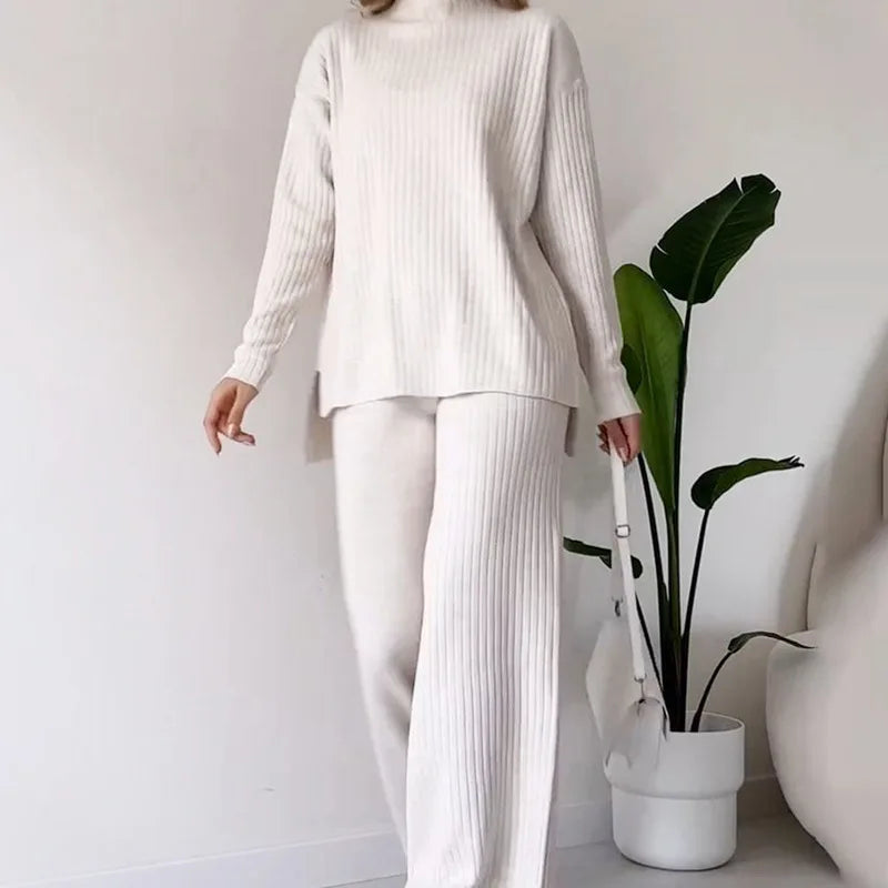 Conjunto Sara em tricot - Elegância Tricotada para Seus Dias Frios + Frete Grátis