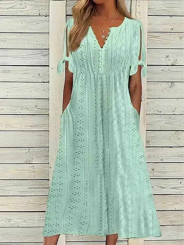 Encante- se com o Vestido de Renda Luísa - Perfeito para dias quentes, encontros especiais ou passeios ao ar livre