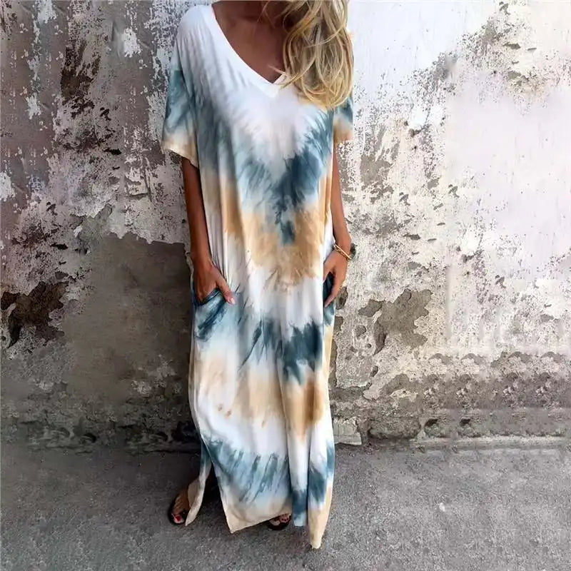 Vestido Feminino Delicada - Longo e Soltinho em V- O charme do verão