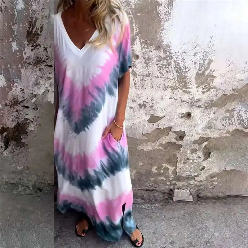 Vestido Feminino Delicada - Longo e Soltinho em V- O charme do verão