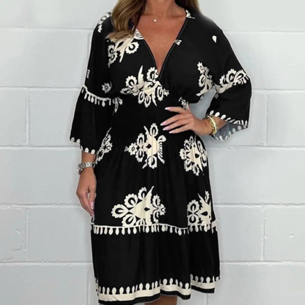 Vestido Mariana Midi Estampado- Perfeito para um visual elegante e versátil!