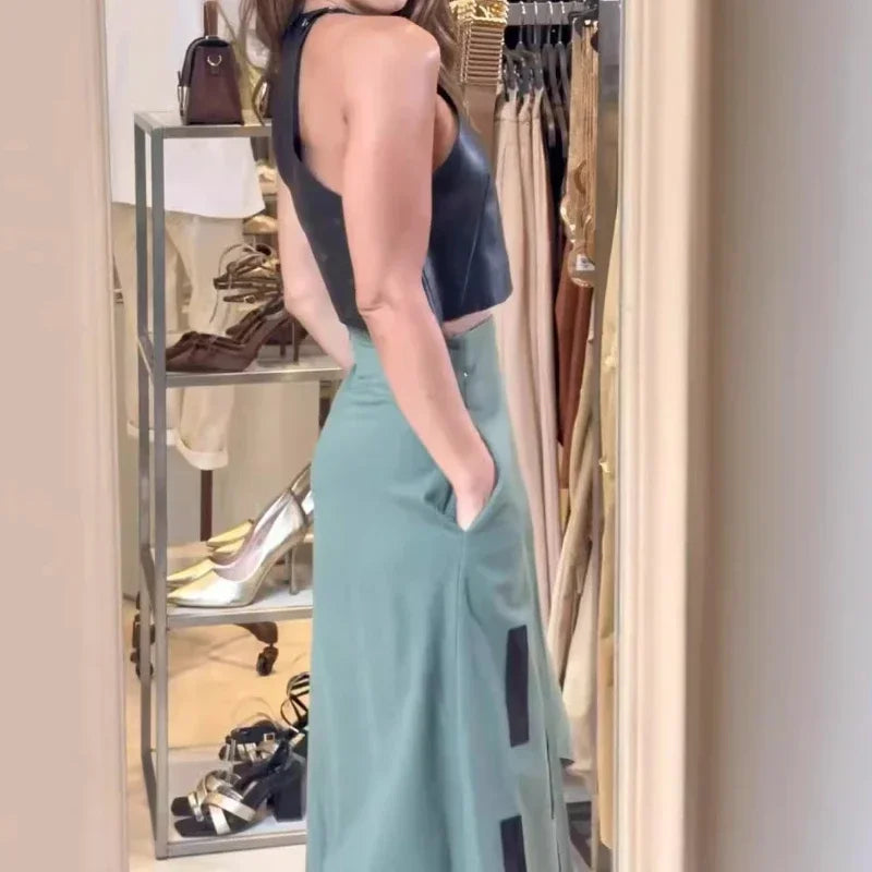 Conjunto Feminino Regata e Saia Elisa- Charme e Elegância para a Mulher Moderna+ Frete Grátis