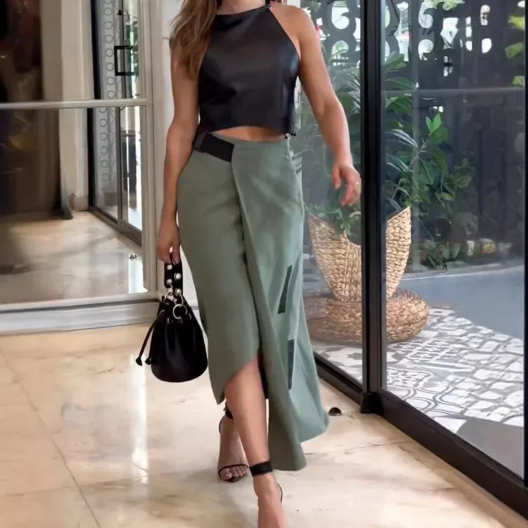 Conjunto Feminino Regata e Saia Elisa- Charme e Elegância para a Mulher Moderna+ Frete Grátis
