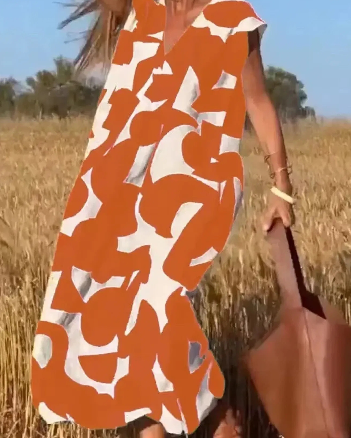 Vestido Elisa Primavera-Verão | Decote em V - Fresco e Soltinho +Frete Grátis