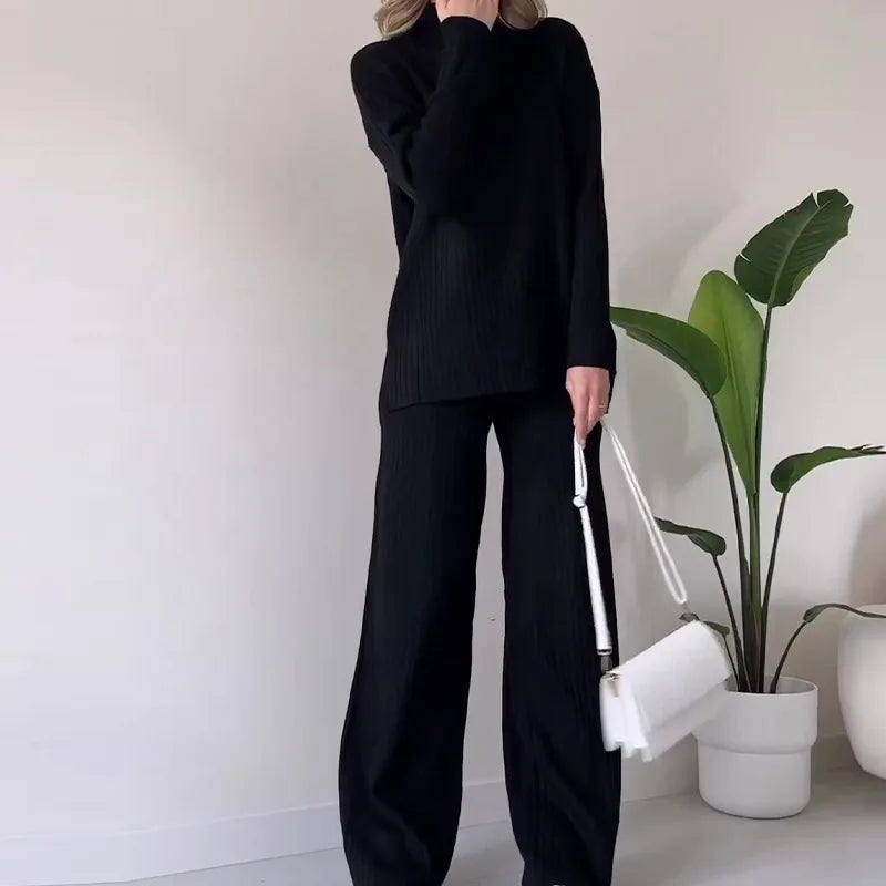 Conjunto Sara em tricot - Elegância Tricotada para Seus Dias Frios + Frete Grátis