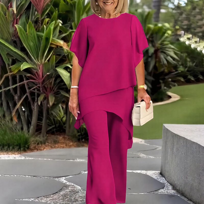 Conjunto Letícia- Blusa com Sobreposição e Calça Minimalista