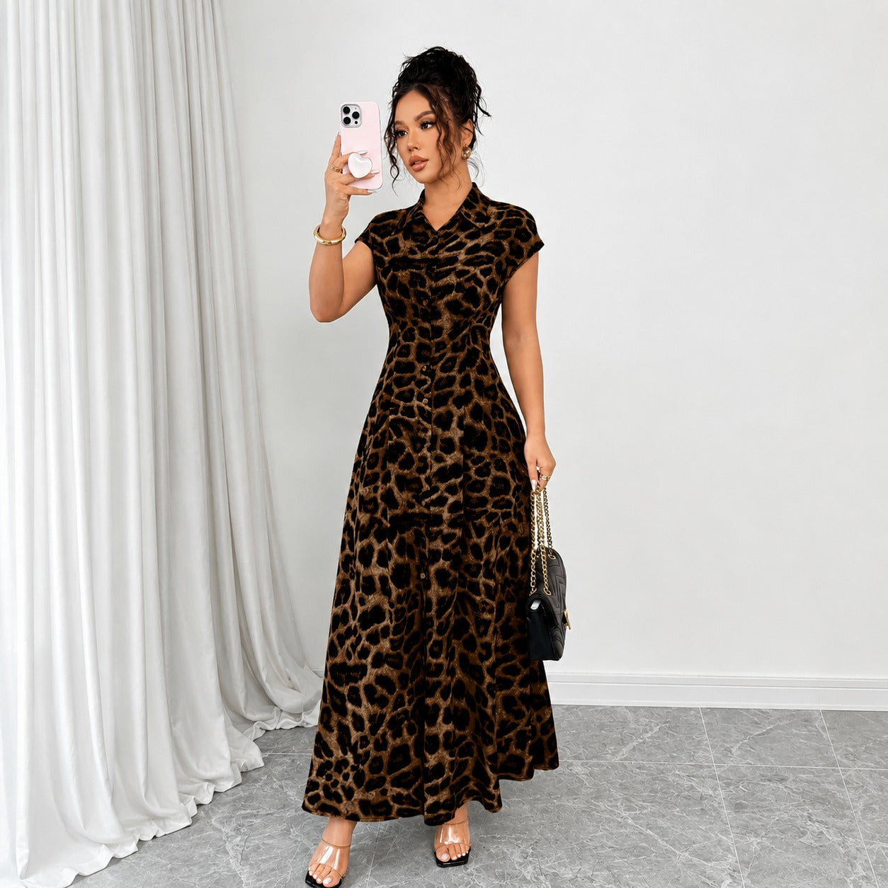 Vestido Yara com Estampa de Leopardo- Para um visual Inesquecível