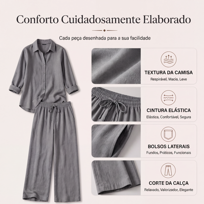 đ⨠Conjunto Premium Feminino- Elegância casual, conforto e estilo!