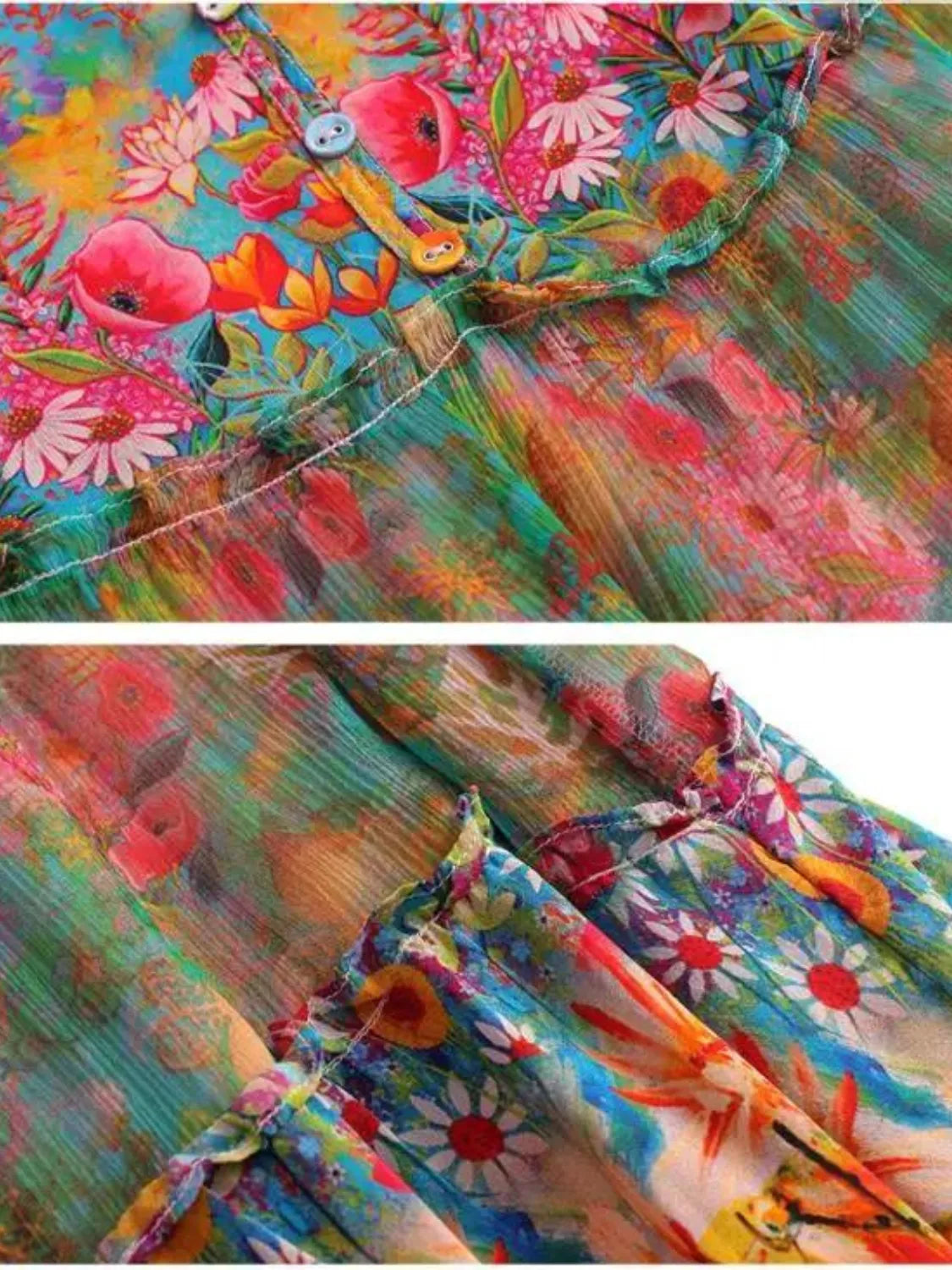 Vestido Feminino Midi Estampado Floral Primavera- Fresquinho e Elegante