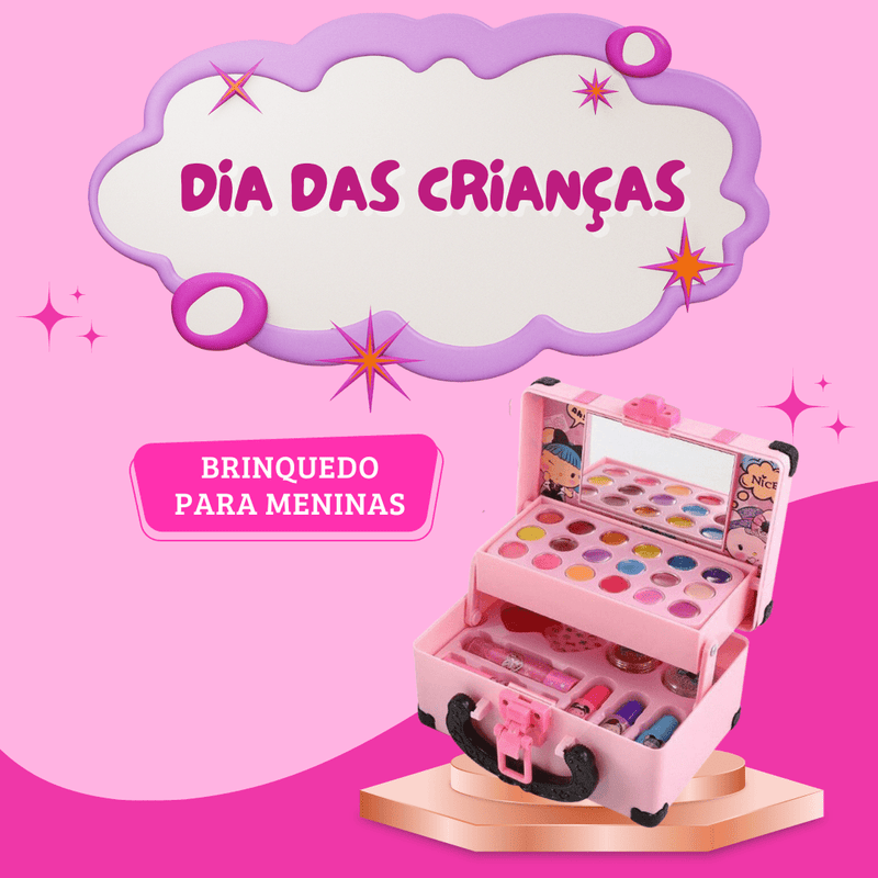Maleta Princesinha Kids® Maleta de Maquiagem infantil - BRINDE EXCLUSIVO + FRETE GRÁTIS