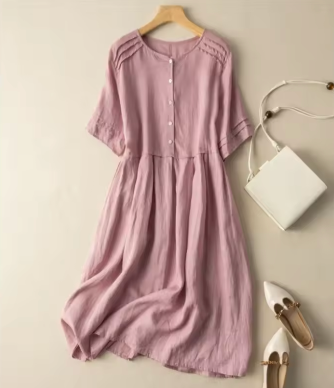 Vestido Bianca- Linho Premium - Leve e Soltinho, Ideal para diversas ocasiões!