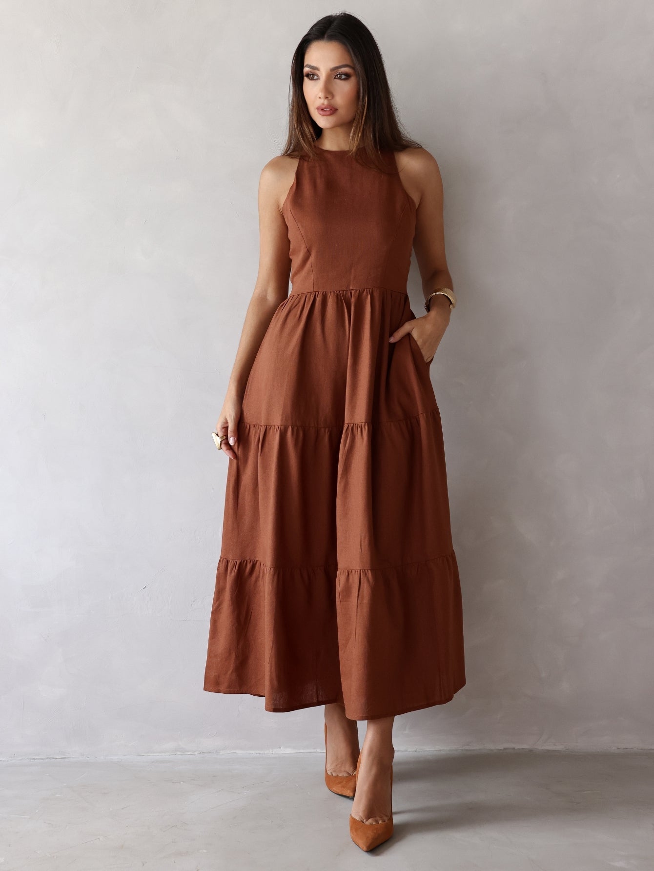 Vestido de Linho Sofia- A Combinação perfeita entre estilo e conforto + Frete Grátis