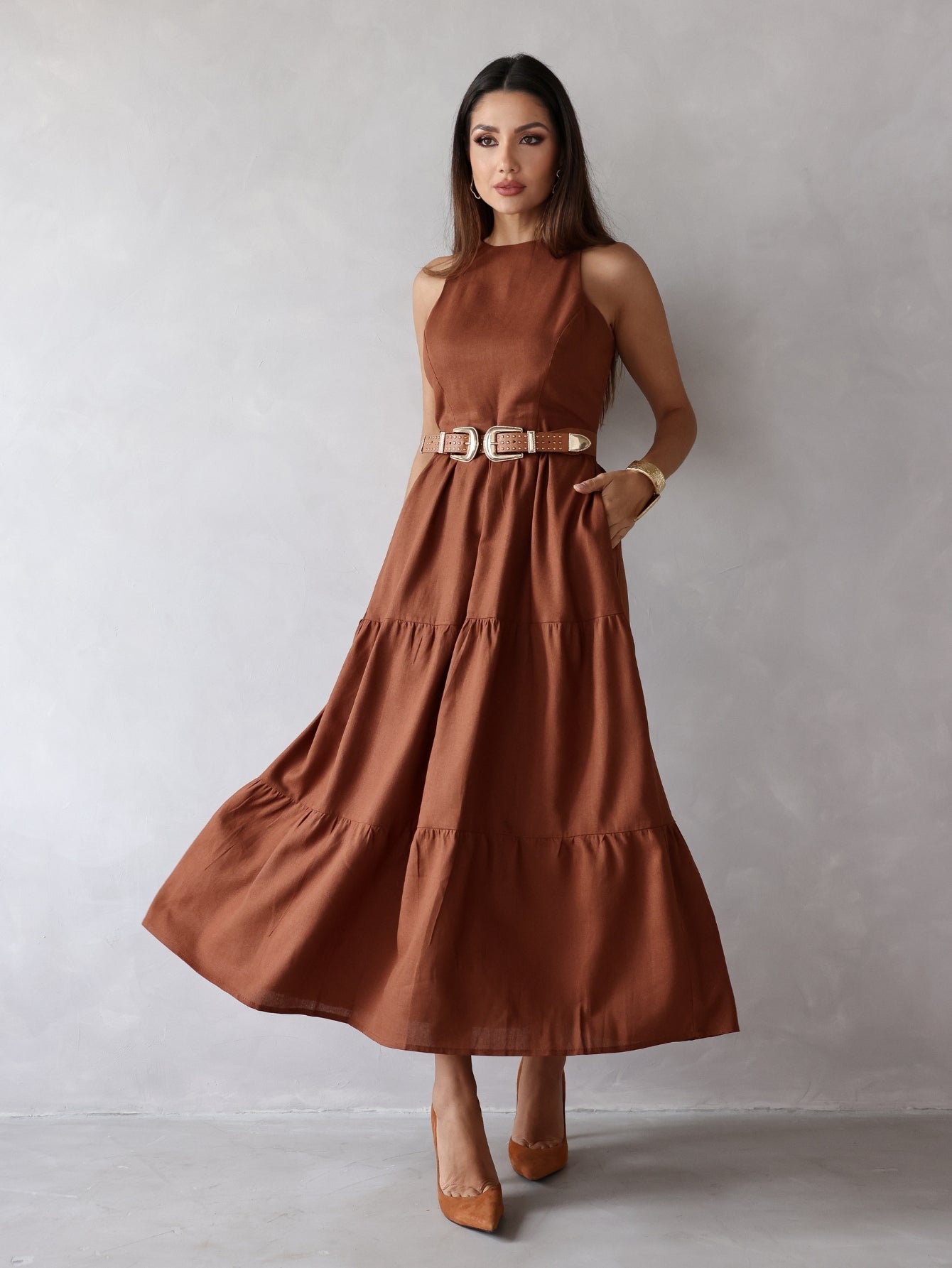 Vestido de Linho Sofia- A Combinação perfeita entre estilo e conforto + Frete Grátis