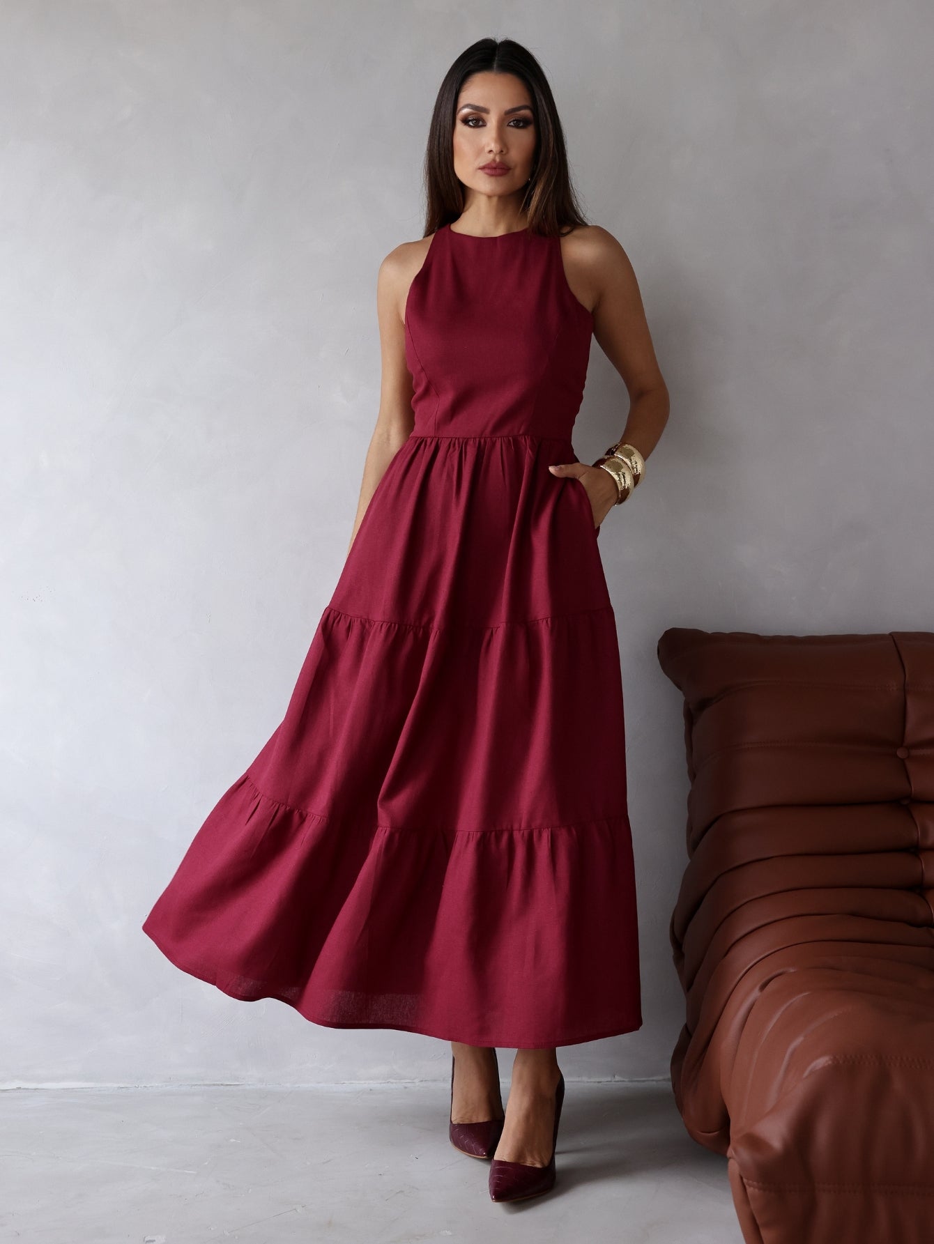 Vestido de Linho Sofia- A Combinação perfeita entre estilo e conforto + Frete Grátis