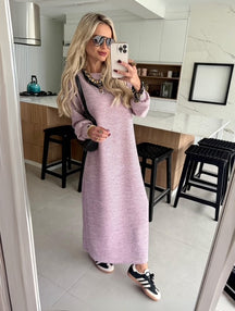 Vestido Midi Tricot Maria- Conforto e Sofisticação que Você Merece! + Frete Grátis