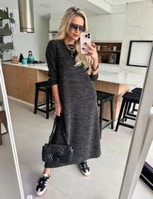 Vestido Midi Tricot Maria- Conforto e Sofisticação que Você Merece! + Frete Grátis