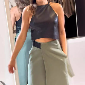Conjunto Feminino Regata e Saia Elisa- Charme e Elegância para a Mulher Moderna+ Frete Grátis