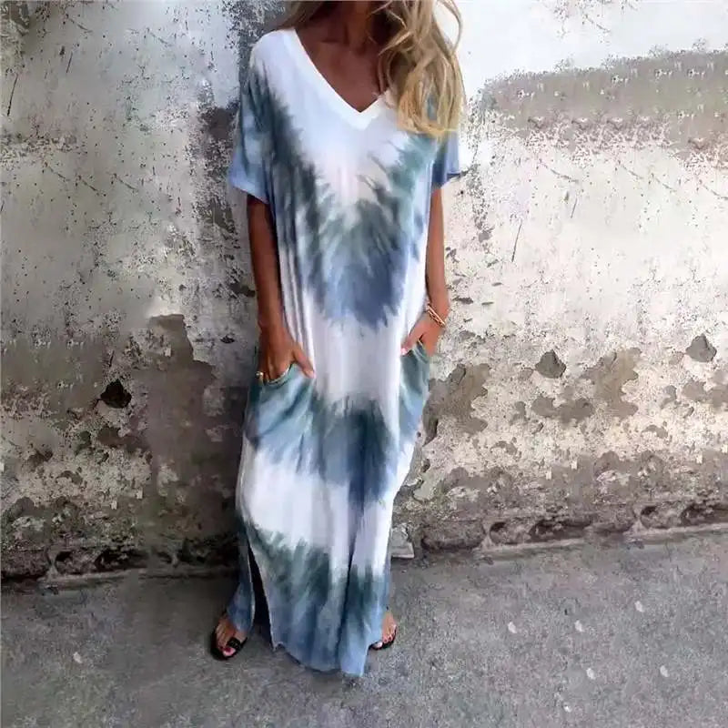 Vestido Feminino Delicada - Longo e Soltinho em V- O charme do verão