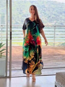 Vestido Estampado Yasmin- Rico em detalhes que vão te encantar