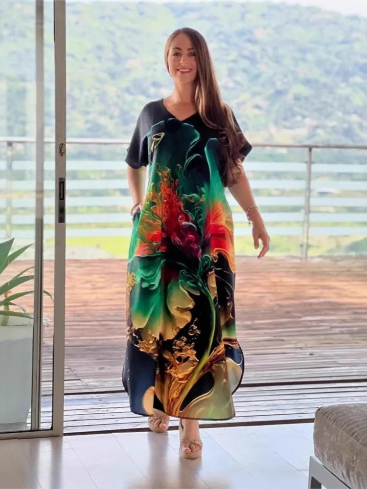Vestido Estampado Yasmin- Rico em detalhes que vão te encantar