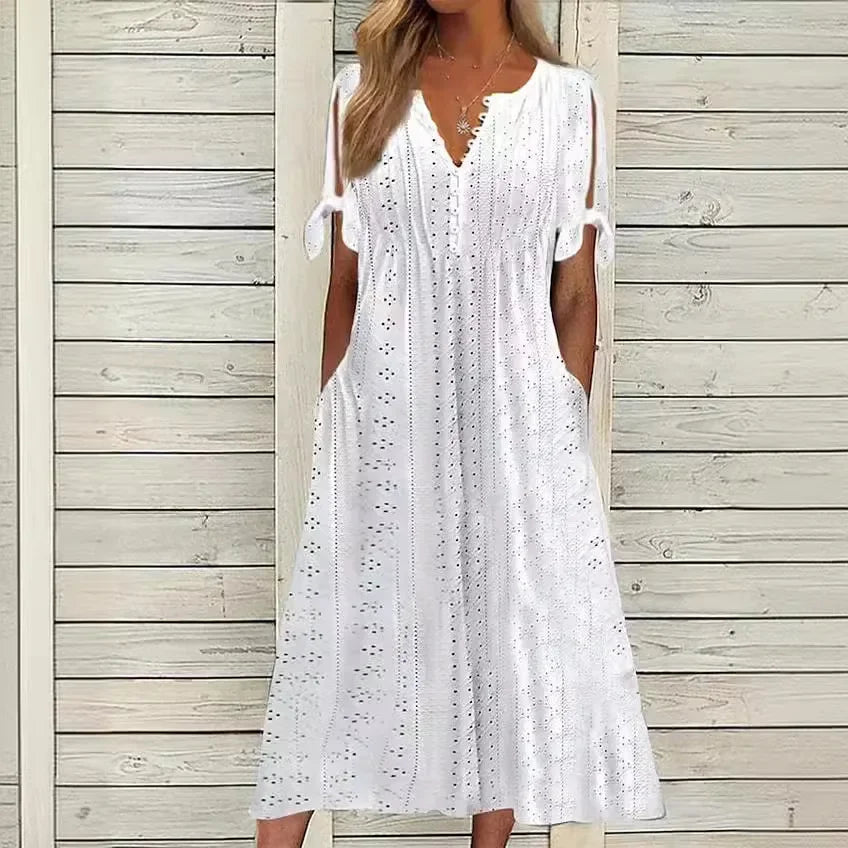 Vestido de Renda Luísa - Perfeito para dias quentes, encontros especiais ou passeios ao ar livre. (Verão 2026)
