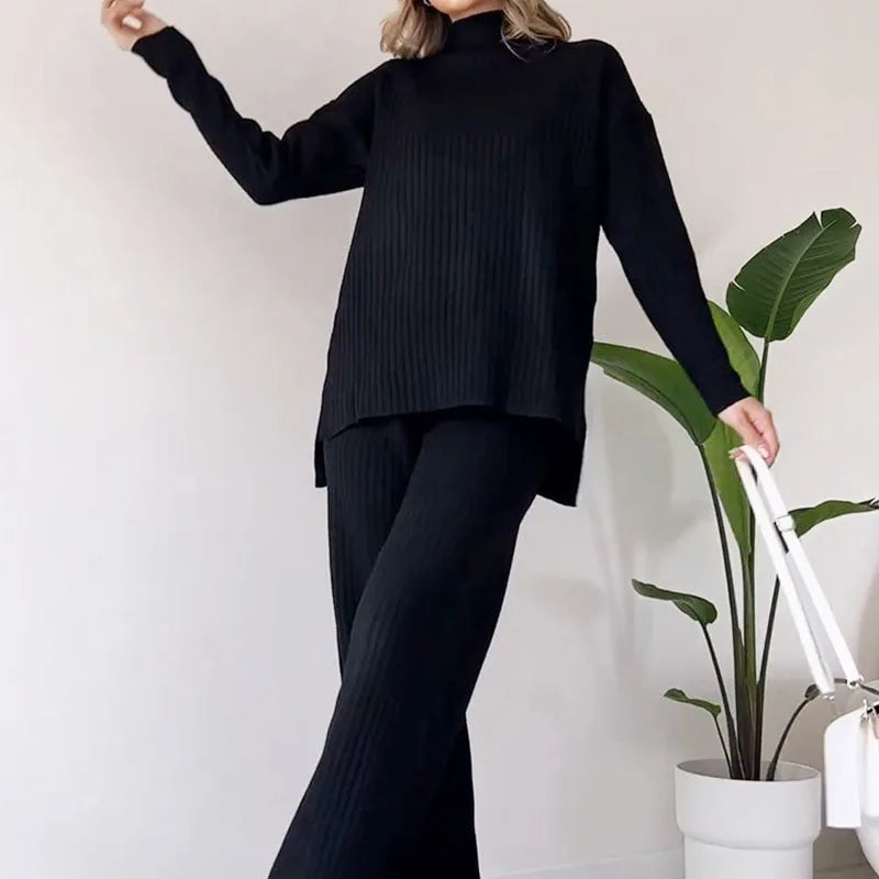 Conjunto Sara em tricot - Elegância Tricotada para Seus Dias Frios + Frete Grátis