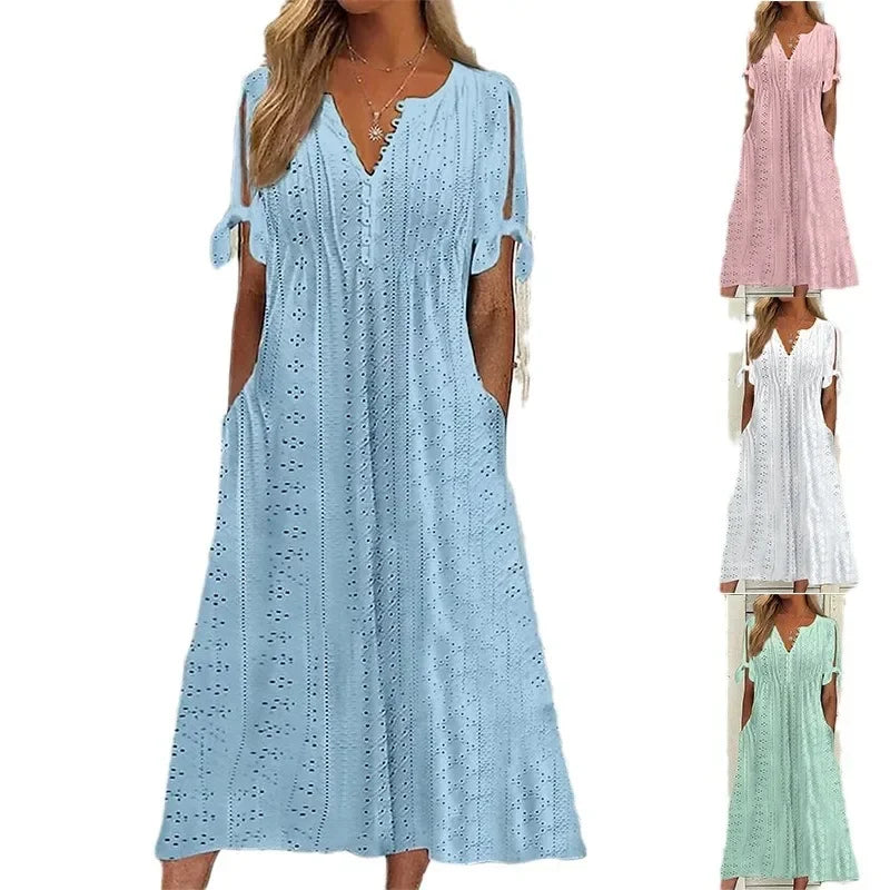 Vestido de Renda Luísa - Perfeito para dias quentes, encontros especiais ou passeios ao ar livre. (Verão 2026)