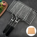 304 Stainless Steel BBQ Non Stick Grilling Basket Grill Mesh Mat Meat Vegetable Steak Picnic Party Barbecue Tool Heat Resistant