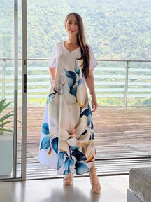 Vestido Estampado Yasmin- Rico em detalhes que vão te encantar