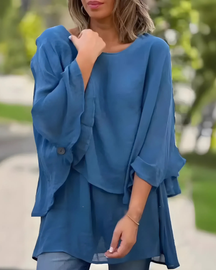 Camisa Elegante  | Vintage - Linho Puro (Leve e Soltinho)+ Frete Grátis + Frete Grátis