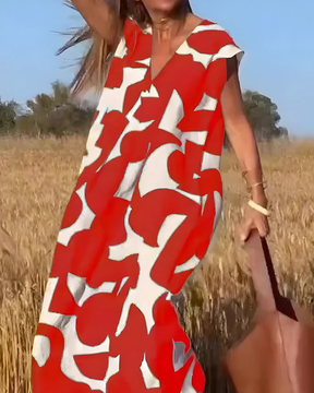 Vestido Elisa Primavera-Verão | Decote em V - Fresco e Soltinho +Frete Grátis
