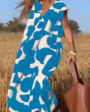 Vestido Elisa Primavera-Verão | Decote em V - Fresco e Soltinho +Frete Grátis