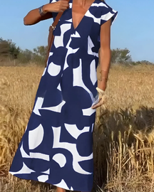 Vestido Elisa Primavera-Verão | Decote em V - Fresco e Soltinho +Frete Grátis