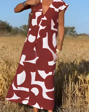Vestido Elisa Primavera-Verão | Decote em V - Fresco e Soltinho +Frete Grátis