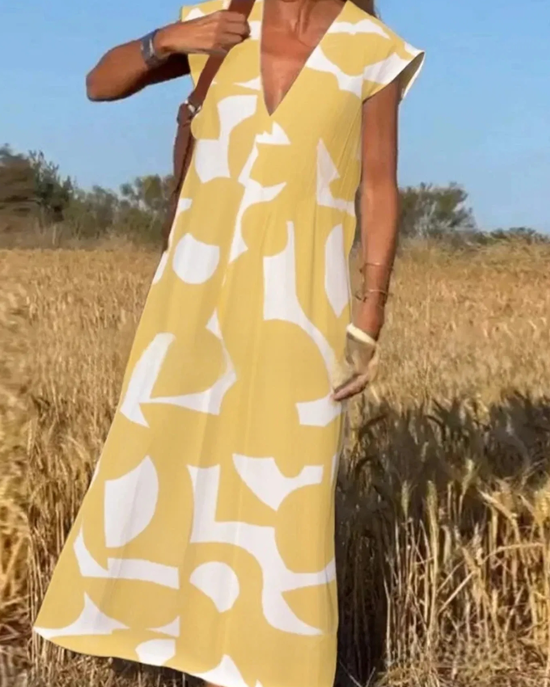 Vestido Elisa Primavera-Verão | Decote em V - Fresco e Soltinho +Frete Grátis