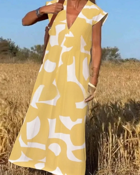 Vestido Elisa Primavera-Verão | Decote em V - Fresco e Soltinho +Frete Grátis