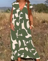 Vestido Elisa Primavera-Verão | Decote em V - Fresco e Soltinho +Frete Grátis