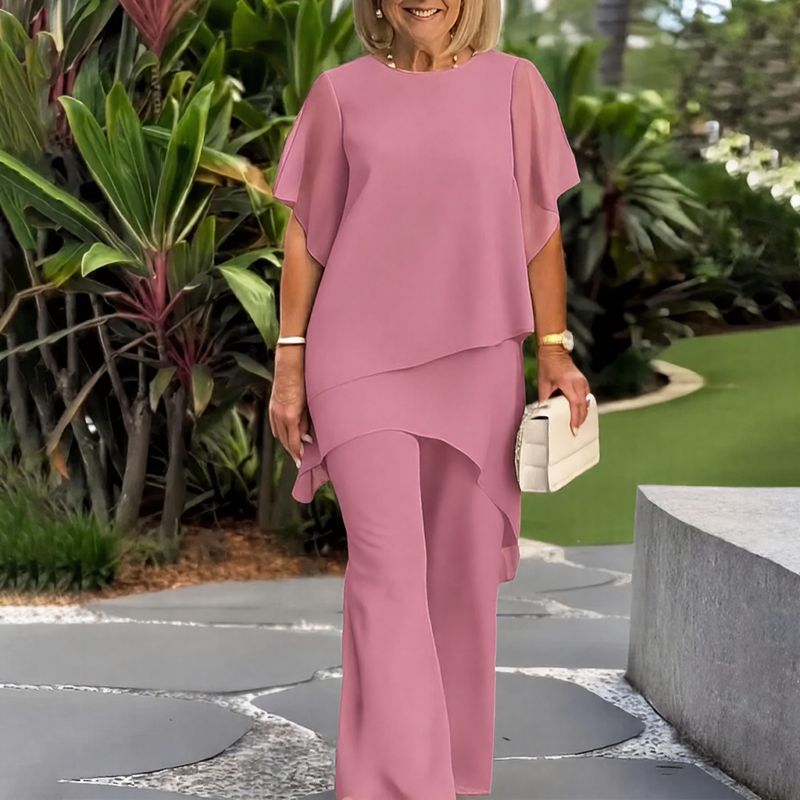 Conjunto Letícia- Blusa com Sobreposição e Calça Minimalista