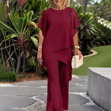 Conjunto Letícia- Blusa com Sobreposição e Calça Minimalista