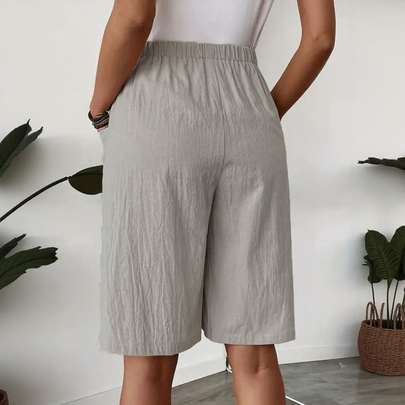Shorts Saia Melissa- Confeccionado em Linho de Algodão com Conforto Premium