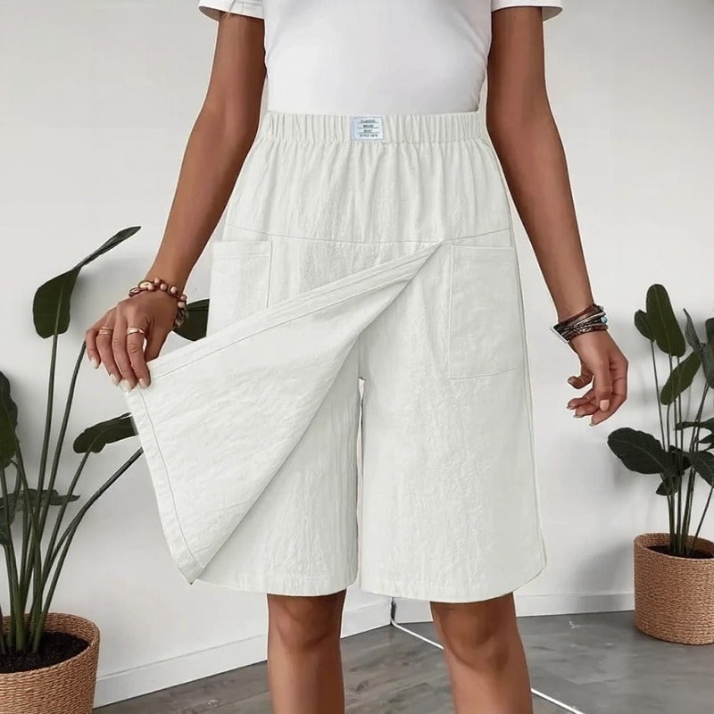 Shorts Saia Melissa- Confeccionado em Linho de Algodão com Conforto Premium