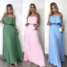 Vestido Elegante Plissado- Elegância e autenticidade que valoriza você!+ Frete Grátis