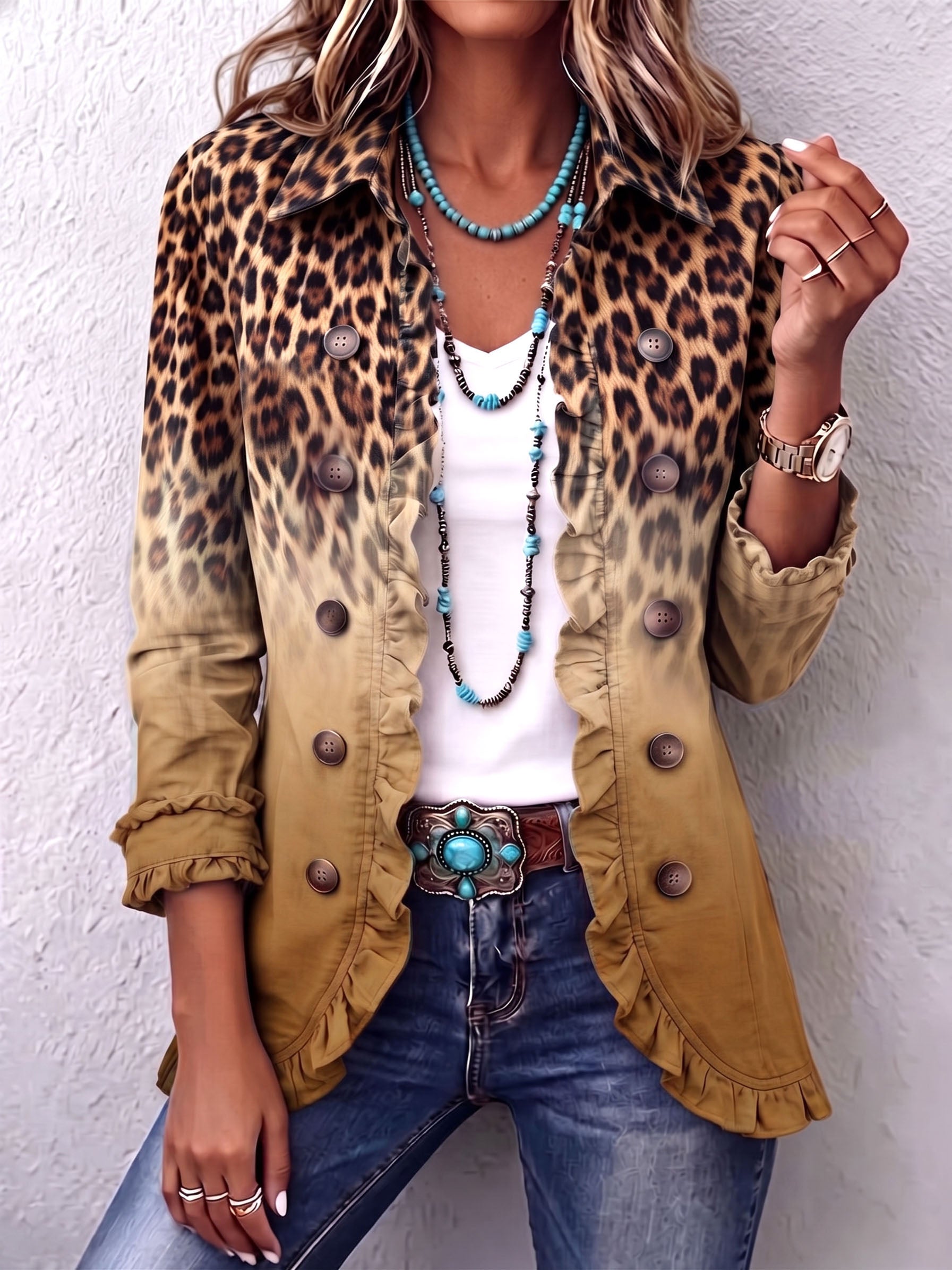 Blazer Leopardo- Moderno, estiloso e confortável. +Frete Grátis