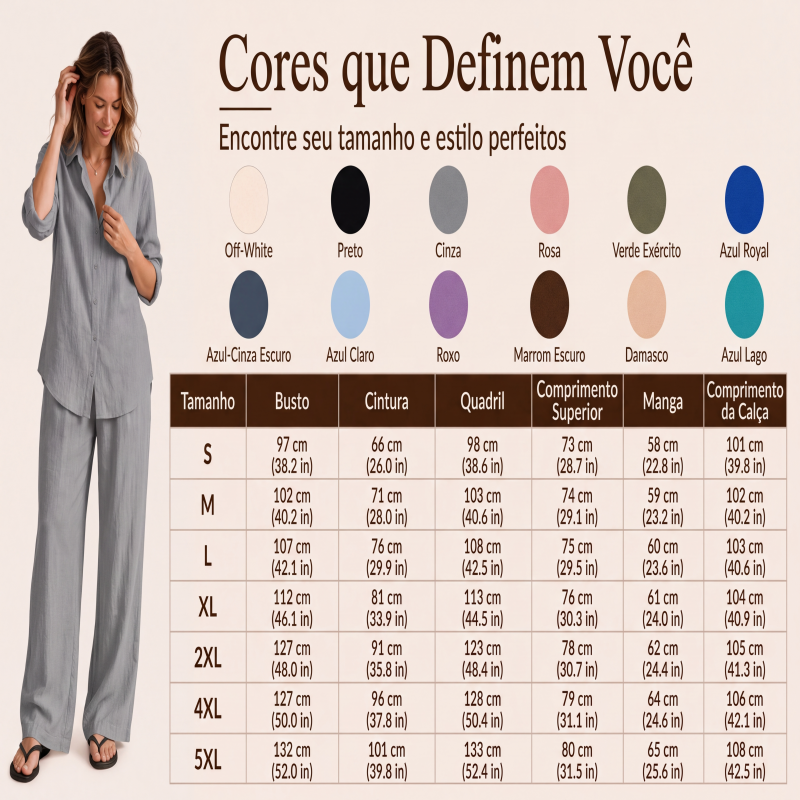 👚✨ Conjunto Premium Feminino- Elegância casual, conforto e estilo!